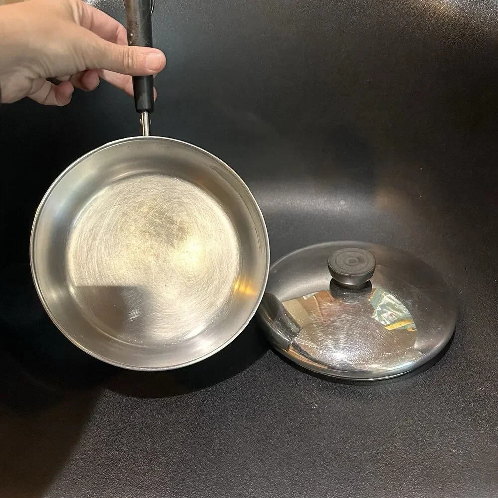 Revere Ware 2 Qt 85B Copper Bottom Stainless Steel Saucepan w/ Lid Long Handle
